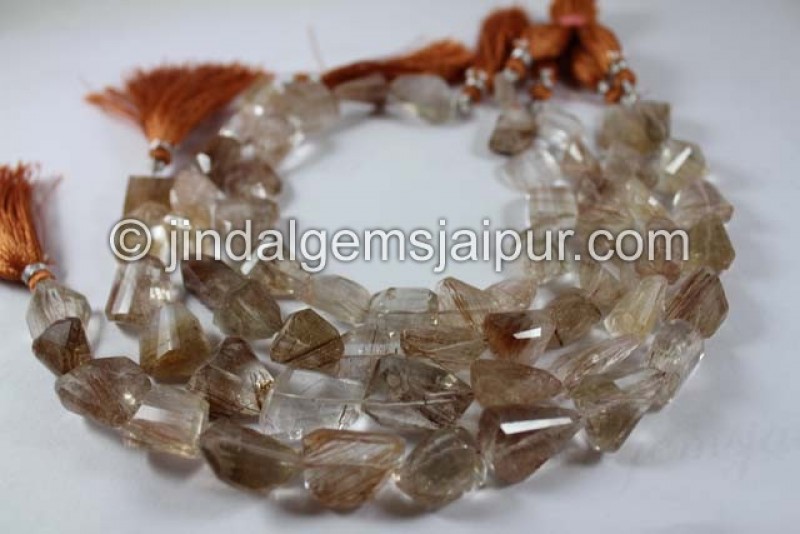 Copper Rutile Far Faceted Nuggets Shape Beads